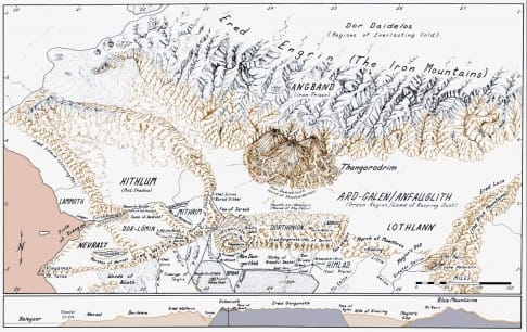 Mapas da terra Média northern beleriand