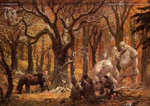Ilustrações de Ted Nasmith – A Sociedade do Anel TN A Song in The Trollshaws