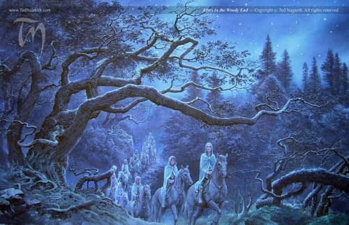 Ilustrações de Ted Nasmith – A Sociedade do Anel TN Elves in the Woody End