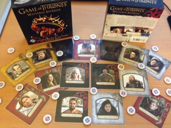 Intriga em Westeros caixa e componentes